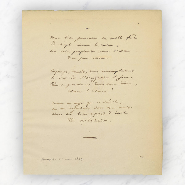 Mon bras pressait ta taille frêle