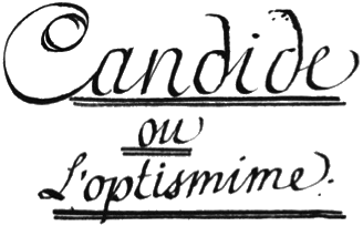 Candide oder der Optimismus - titel manuskript