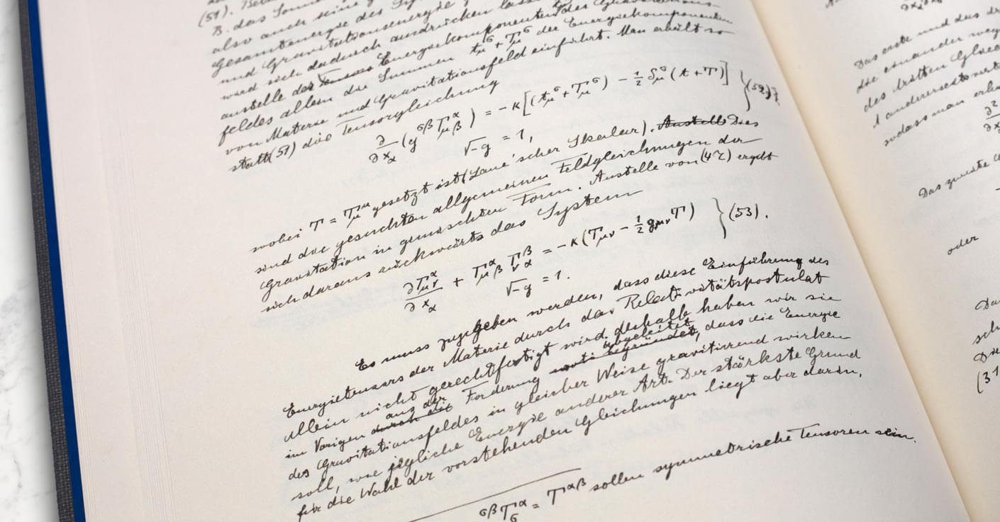 Albert Einstein Manuskript - Gleichung 53