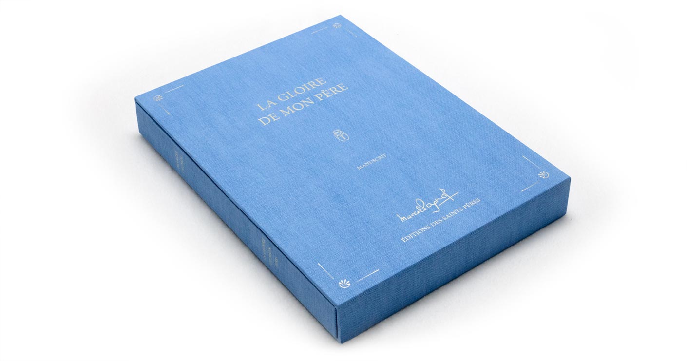 Coffret à plat du manuscrit de Marcel Pagnol